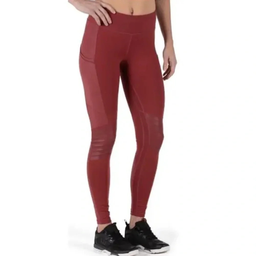 5.11 Tactical Womens size 6 Abby Moto Leggings Tights Phone Pocket Cabernet Red